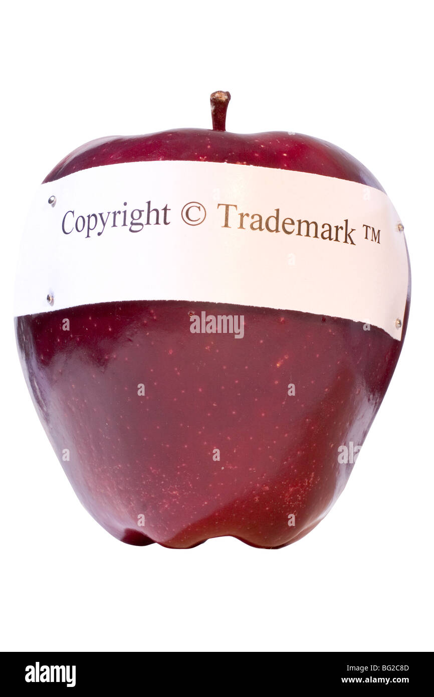 Copyright et marques de commerce sur un Apple Banque D'Images Copyright et marques de commerce sur un Apple Banque D'Images