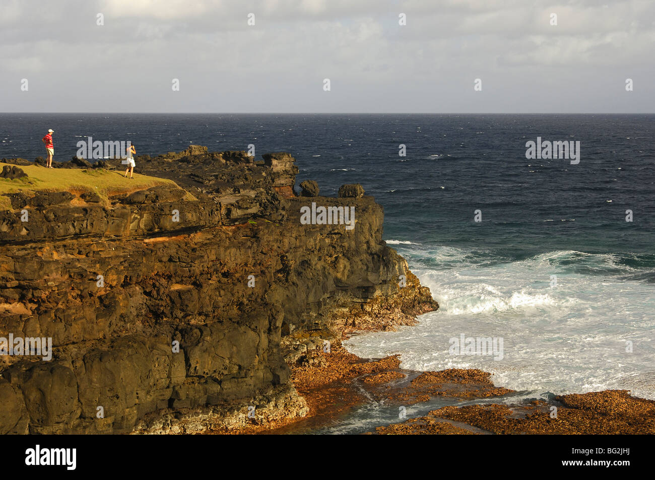 La roche qui pleure, les pleurs rock, dans l'Océan Indien près de Souillac, France Banque D'Images