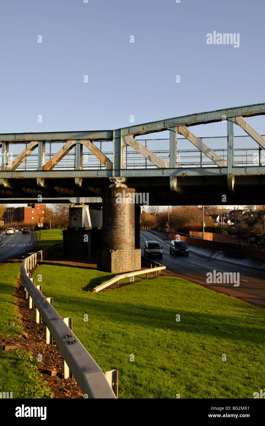 Viaduc Ferroviaire, Bordesley, Birmingham, UK Banque D'Images