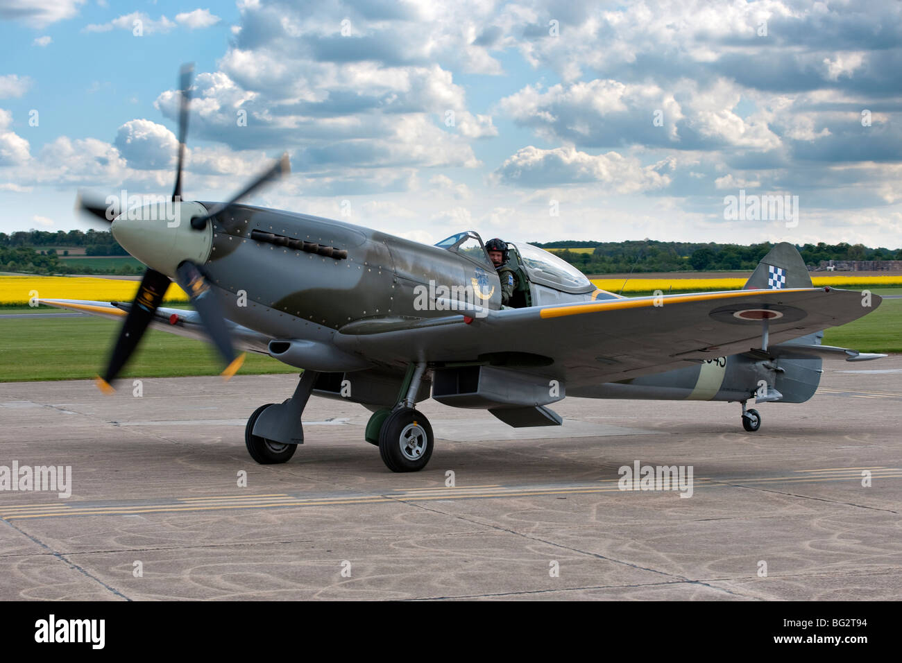 Spitfire historique à Duxford Banque D'Images