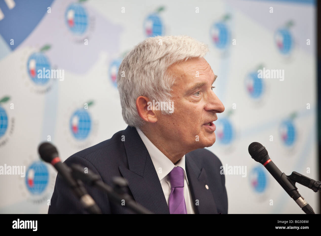 Jerzy Buzek, Président du Parlement européen. L'ancien Premier Ministre de la Pologne de 1997 à 2001. Banque D'Images