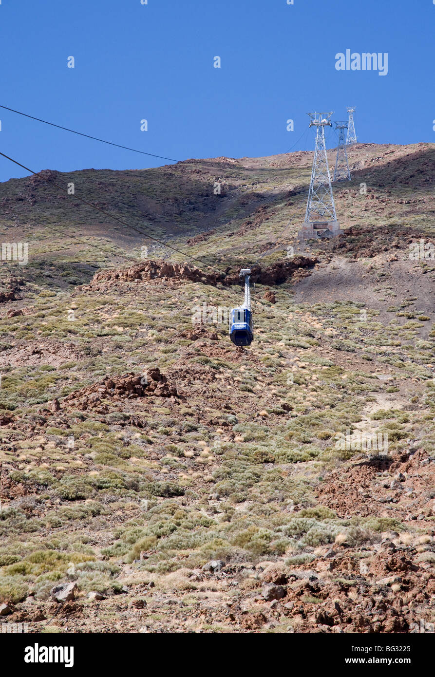 Cable car au Mont Teide Tenerife Espagne Banque D'Images