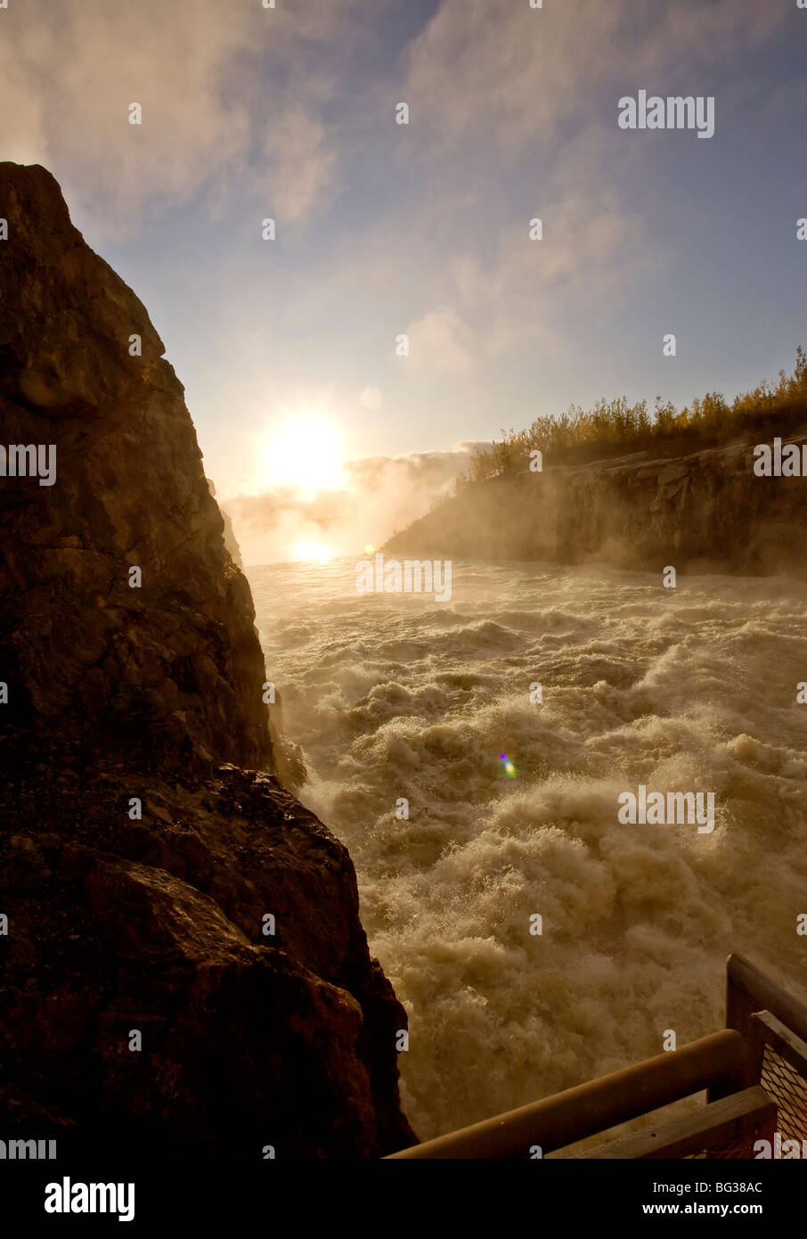 Barrage de la rivière Rat le nord du Manitoba, Canada Banque D'Images