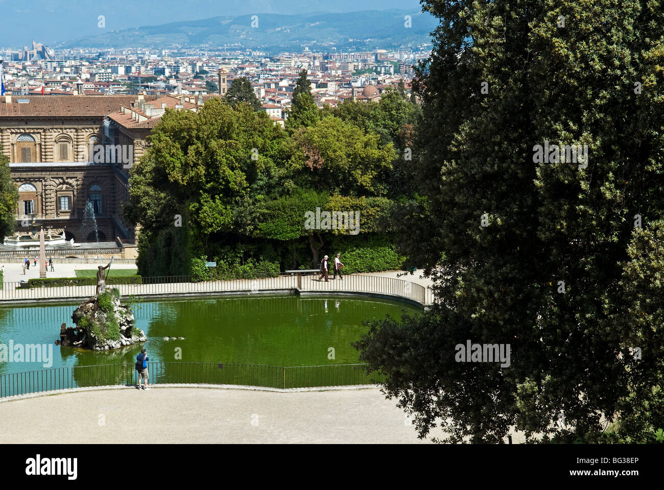 Fontaine de Neptune, le jardin de Boboli, Florence (Firenze), UNESCO World Heritage Site, Toscane, Italie, Europe Banque D'Images