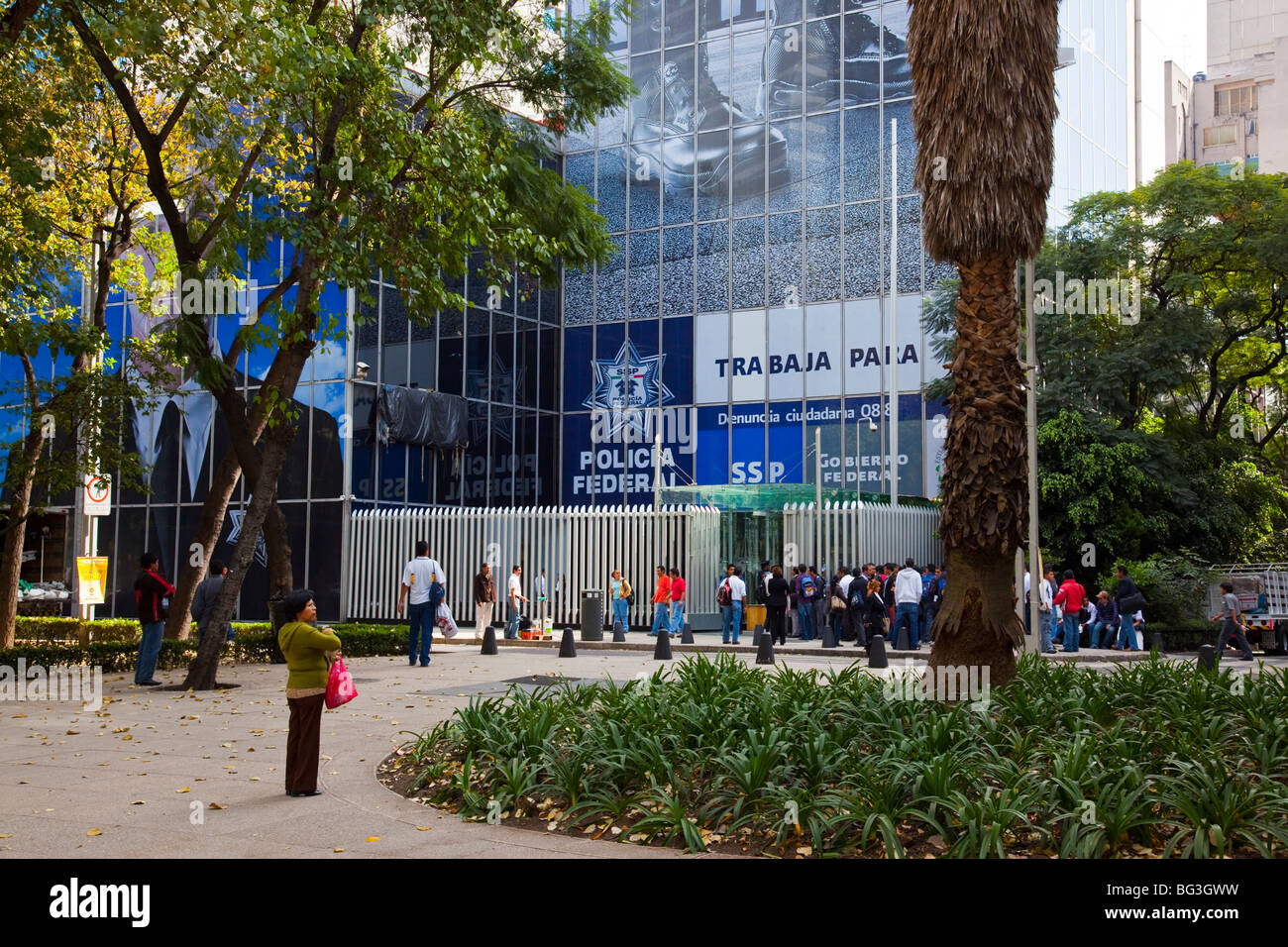 Le quartier général de la Police fédérale dans la ville de Mexico Banque D'Images