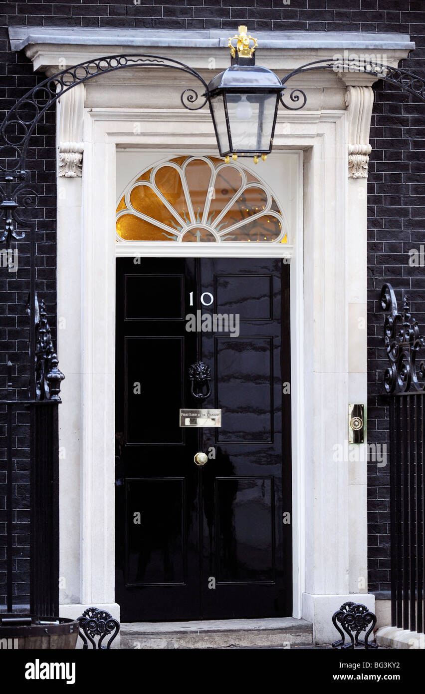 La porte du numéro 10 Downing Street London Banque D'Images