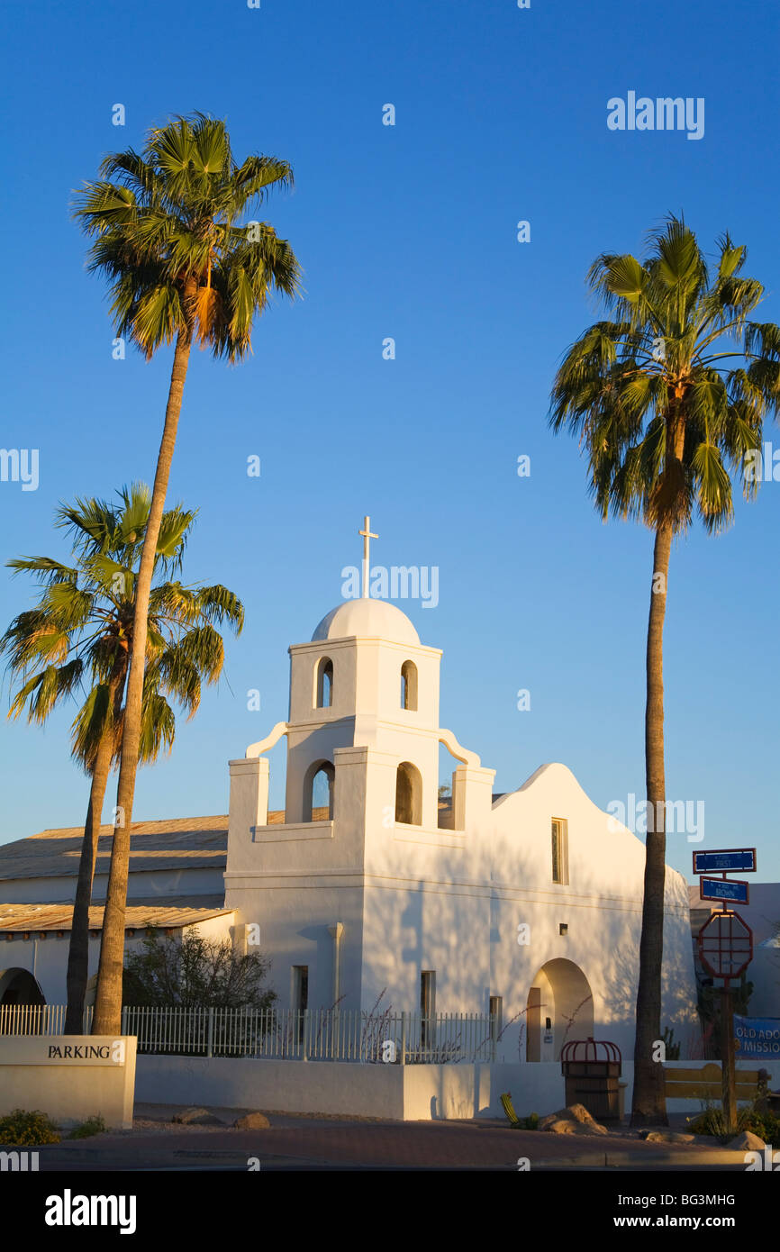 Ancienne église de la Mission d'Adobe, Scottsdale, Phoenix, Arizona, États-Unis d'Amérique, Amérique du Nord Banque D'Images