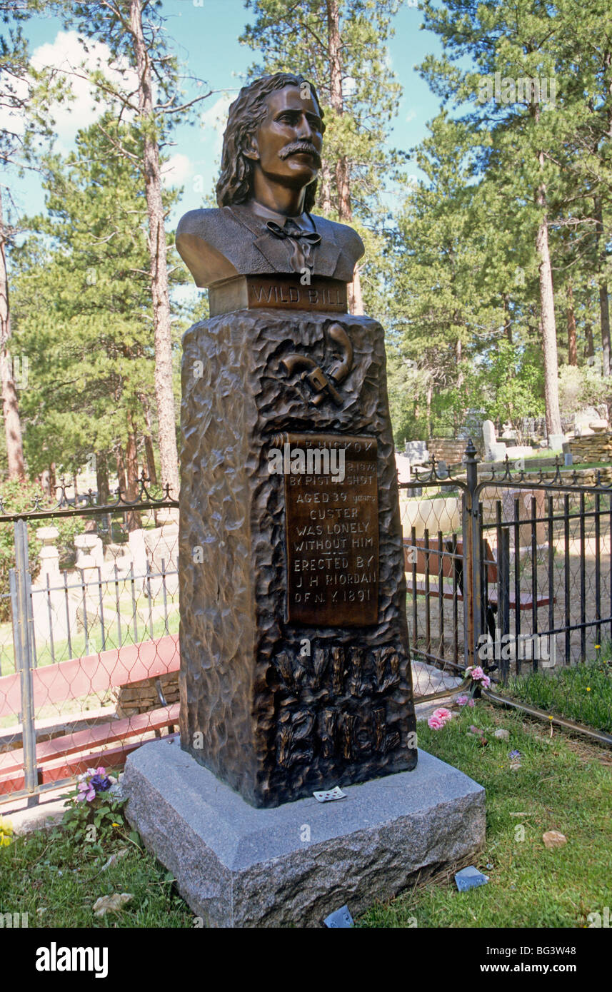 Grave site avec statue de Wild Bill Hickok Mount Moriah Cemetery