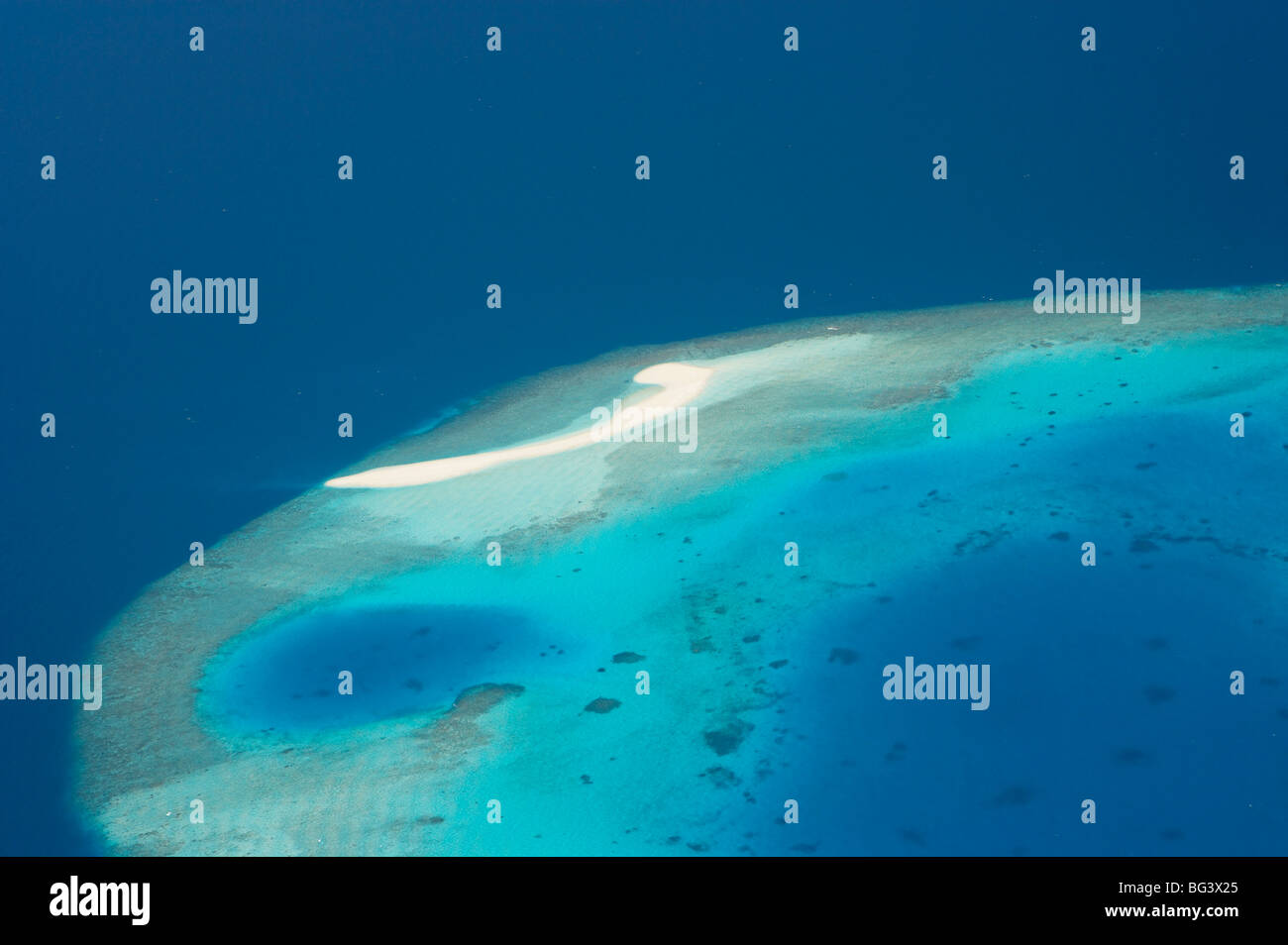 Vue aérienne Male Atoll, Maldives, océan Indien, Asie Banque D'Images
