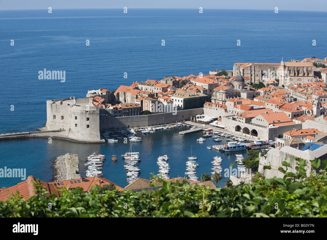 Ville côtière de Dubrovnik, Dalmatie Banque D'Images