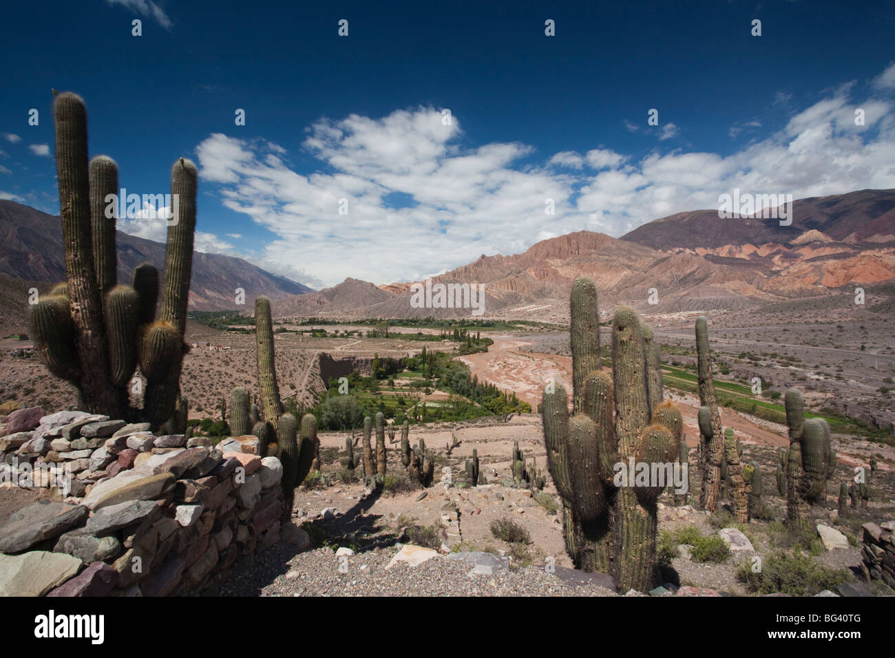Argentine, Province de Jujuy, Quebrada de Humamuaca canyon, Tilcara, Pucara de Tilcara, fortification précolombienne Banque D'Images