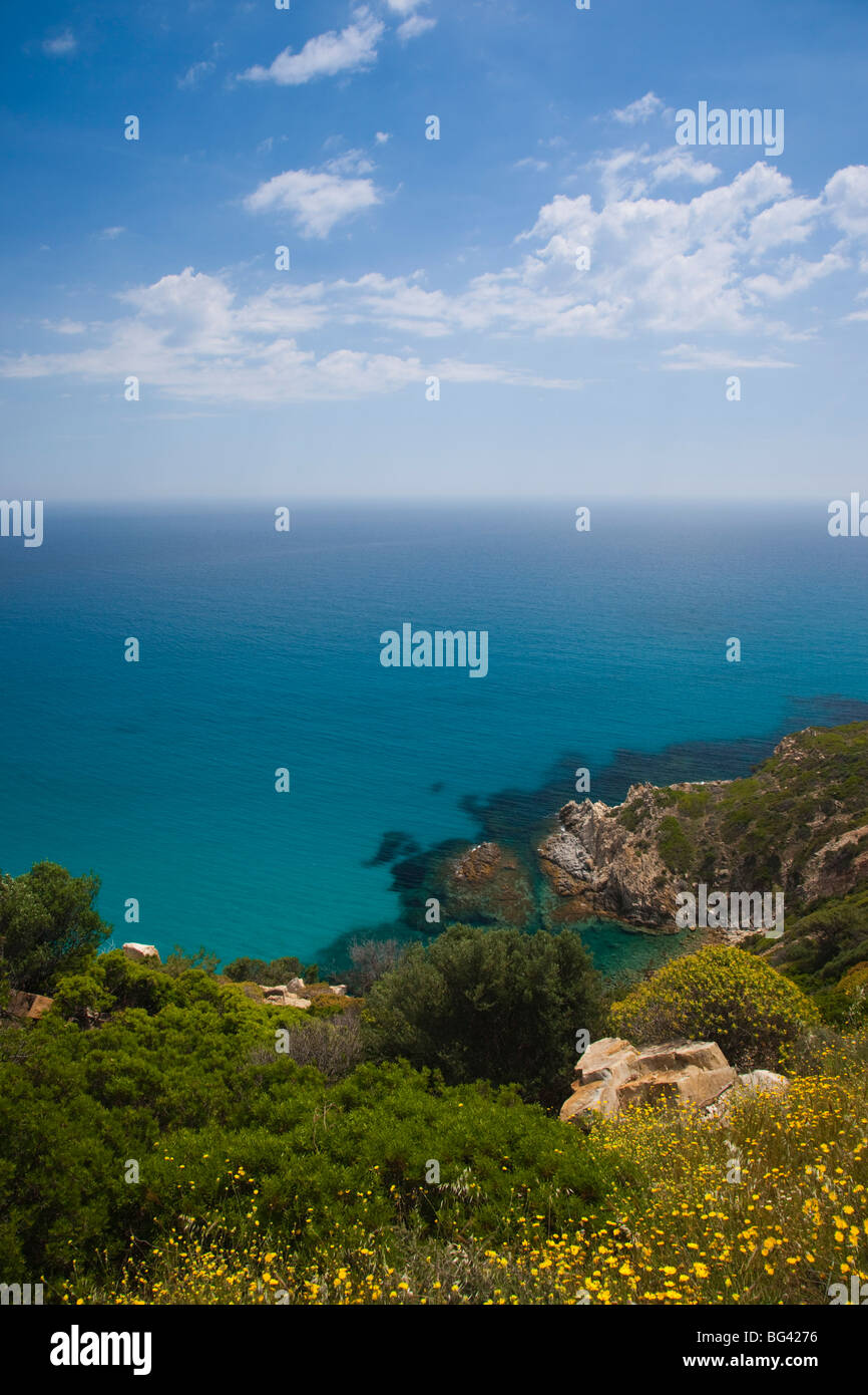 Italie, Sardaigne, Villasimius, région Sarrabus, paysage marin par Punta Molentis Banque D'Images