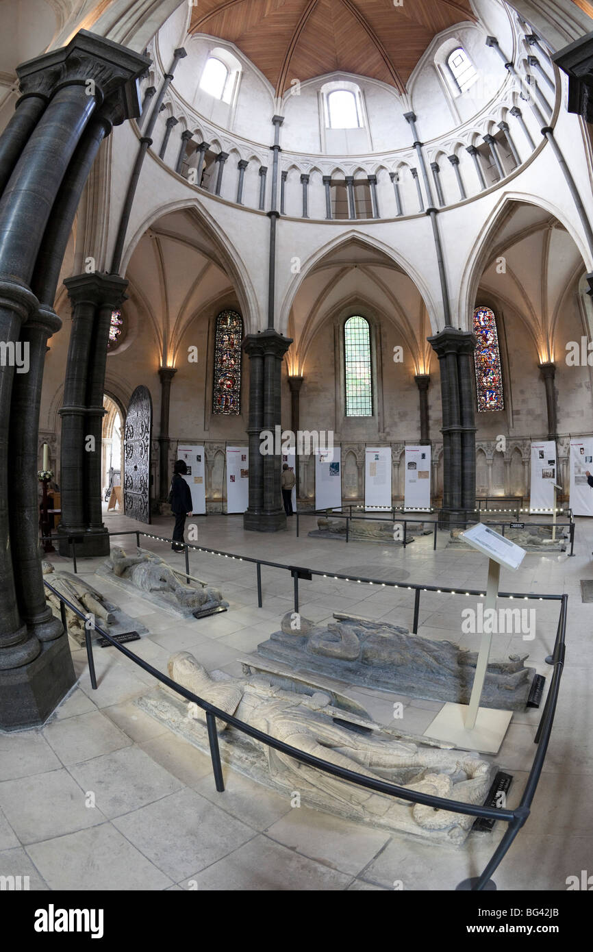 Temple Church (construite par les templiers), Londres, Angleterre Banque D'Images