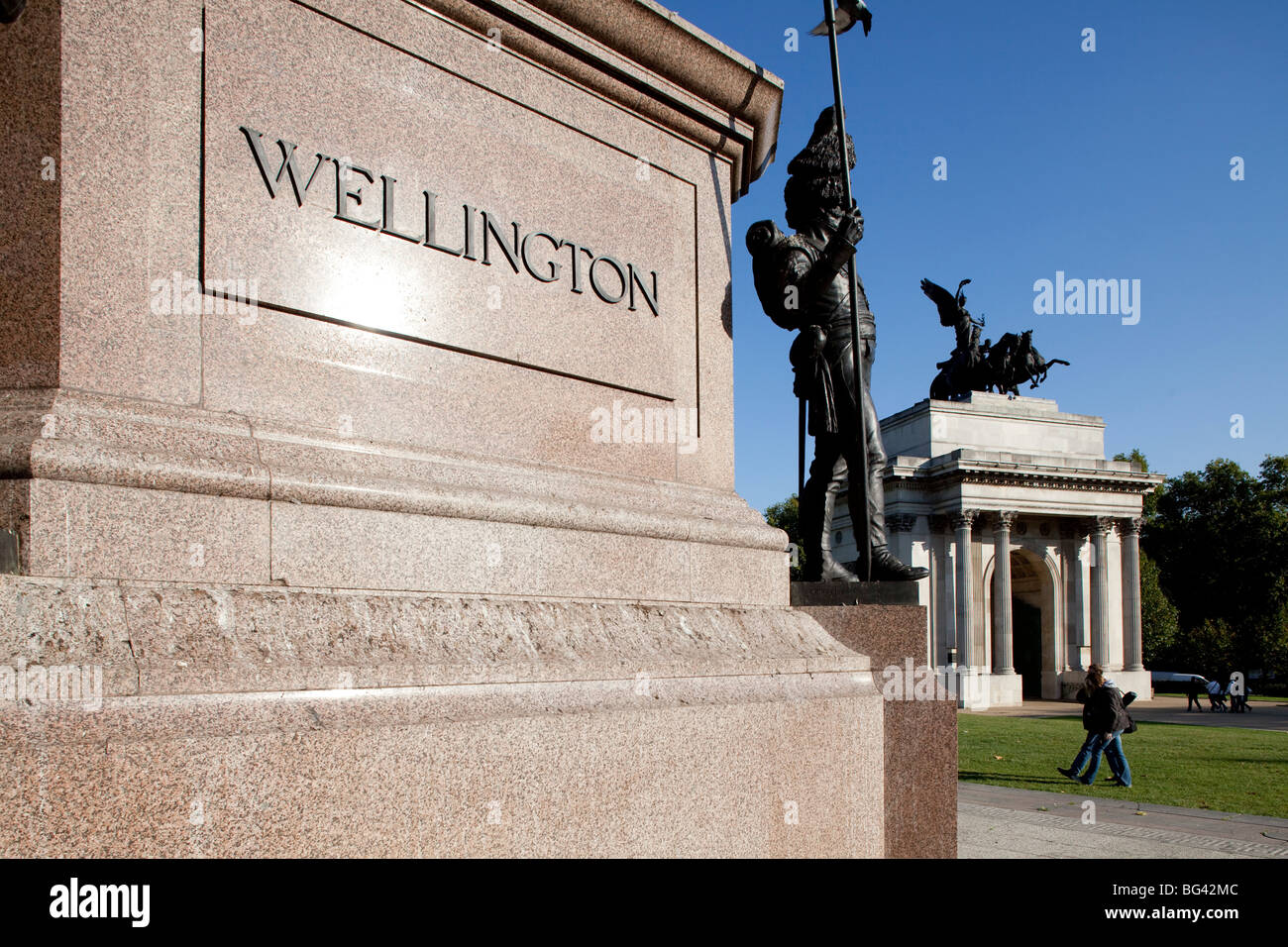 Wellington Arch, Hyde Park Corner, London, England Banque D'Images