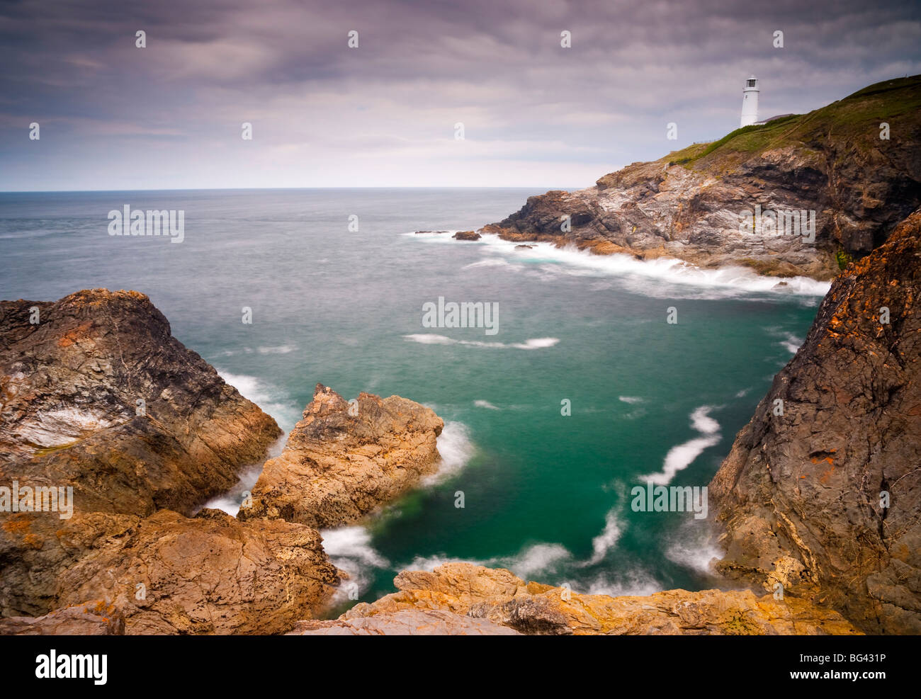 Royaume-uni, Angleterre, Cornouailles, Trevose Head Lighthouse Banque D'Images