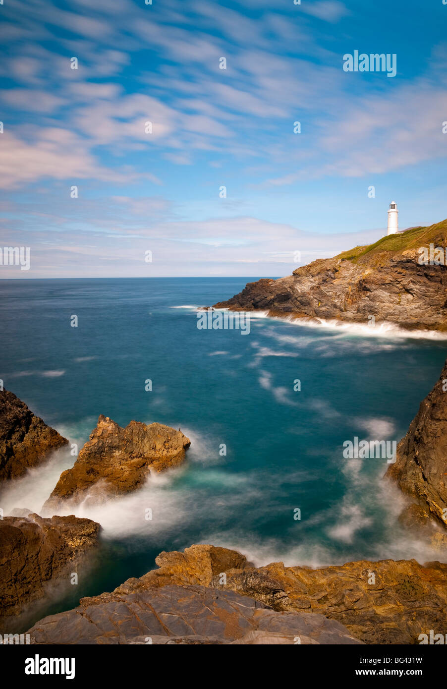 Royaume-uni, Angleterre, Cornouailles, Trevose Head Lighthouse Banque D'Images