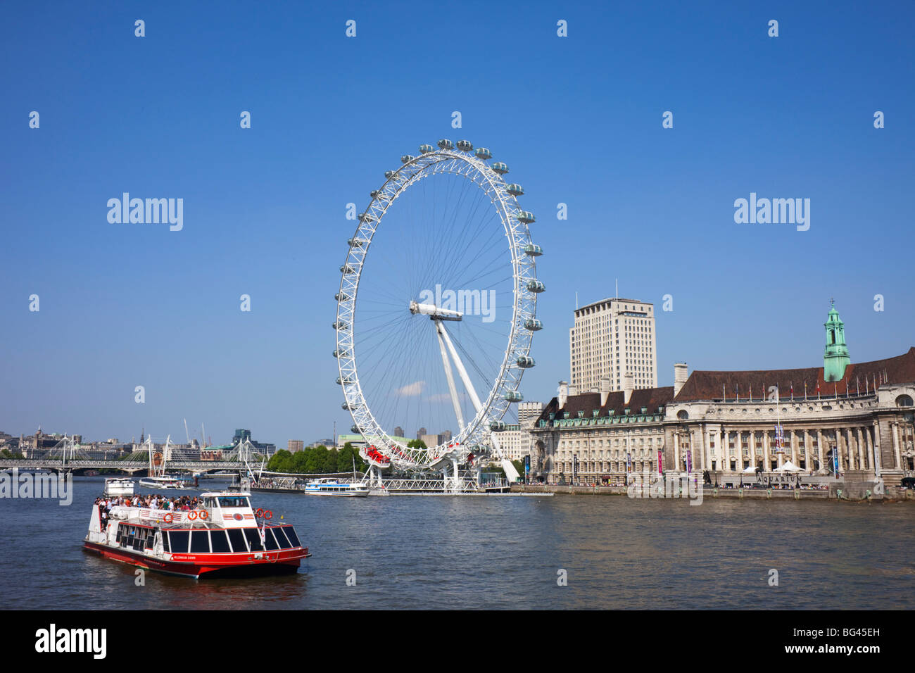L'Angleterre, Londres, London Eye et la Tamise Banque D'Images