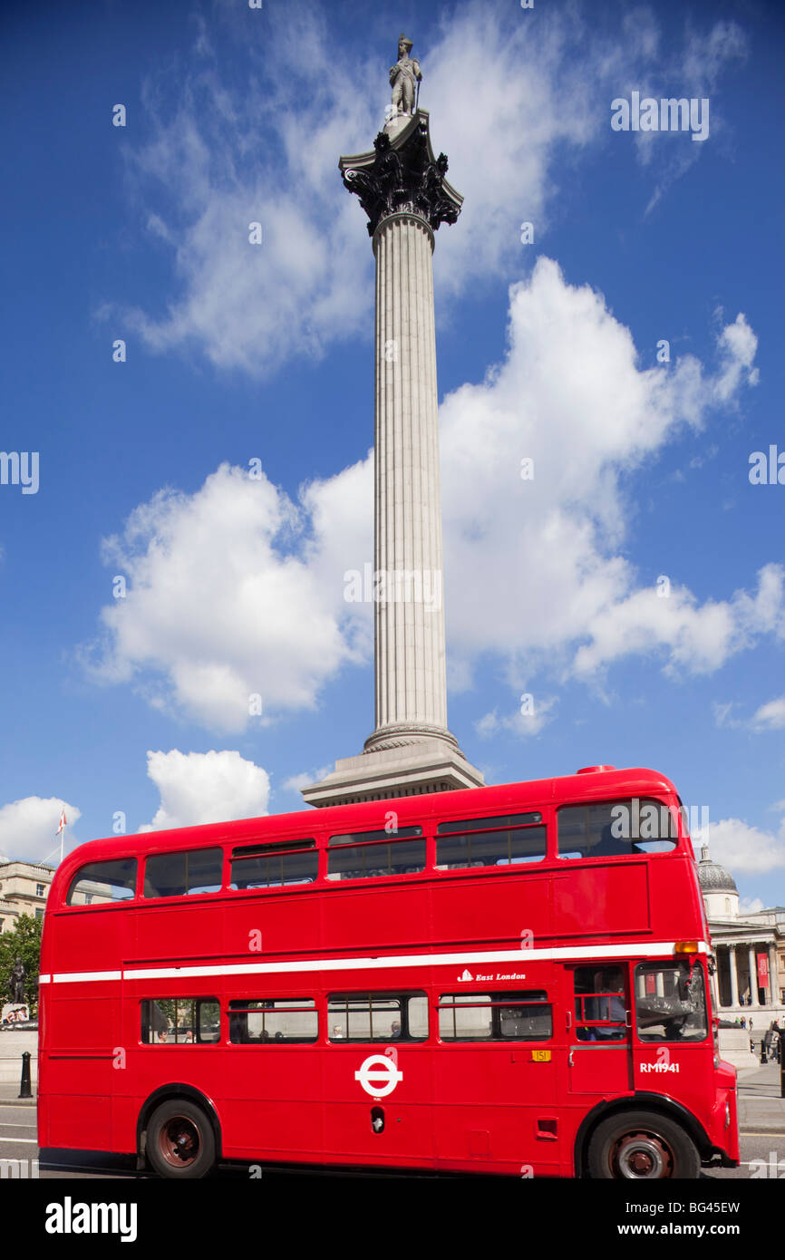 L'Angleterre, Londres, Trafalgar Square, Nelsons Column Banque D'Images