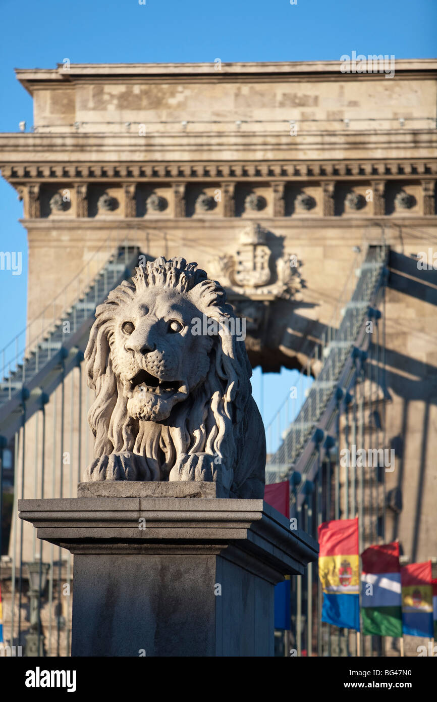 Pont des chaînes de détail, Budapest, Hongrie Banque D'Images