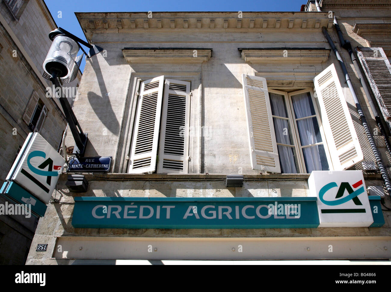 Succursale de banque Crédit Agricole à Bordeaux, France Banque D'Images