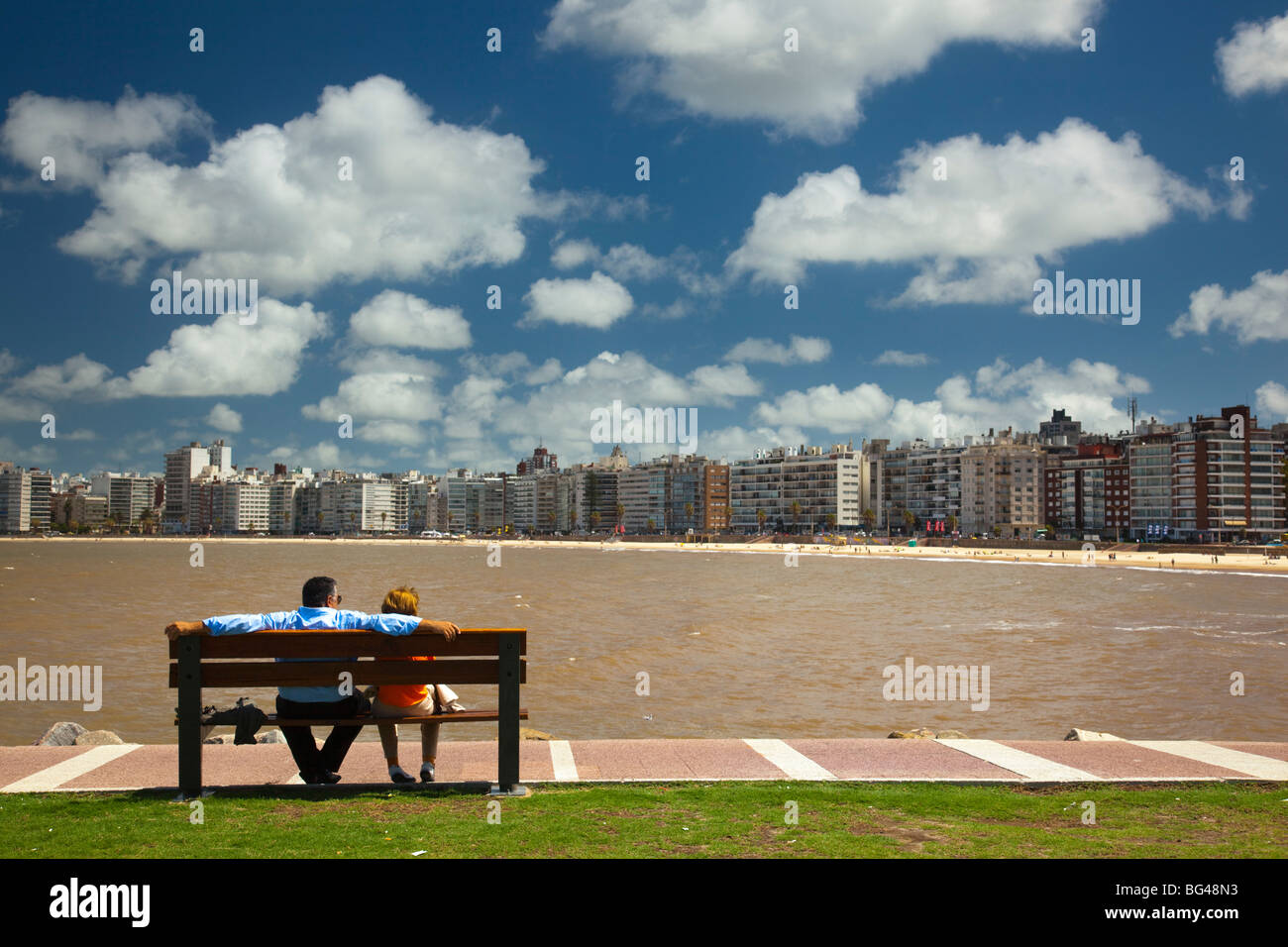 L'Uruguay, Montevideo, Pocitos, Playa de los Pocitos beach Banque D'Images