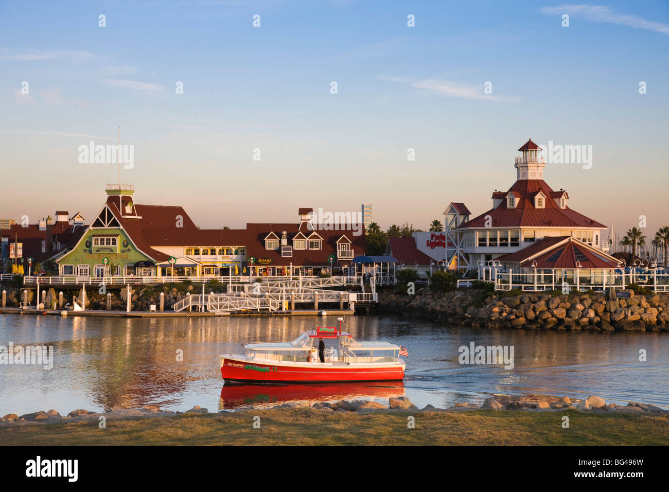 États-unis, Californie, Long Beach, village du littoral boardwalk Banque D'Images