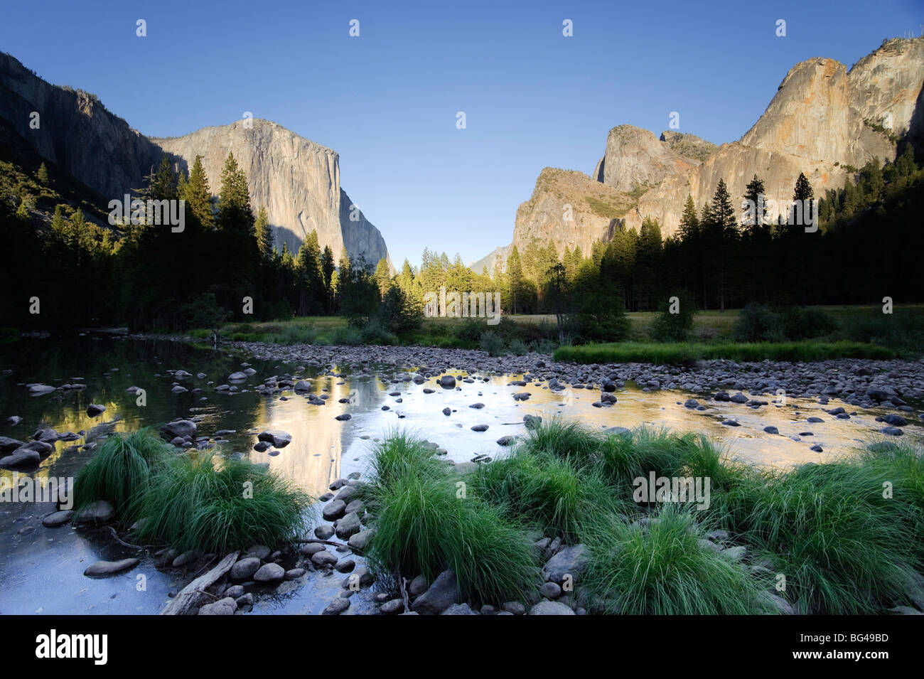 États-unis, Californie, Yosemite National Park, Merced, El Capitan et vue sur la Vallée Banque D'Images
