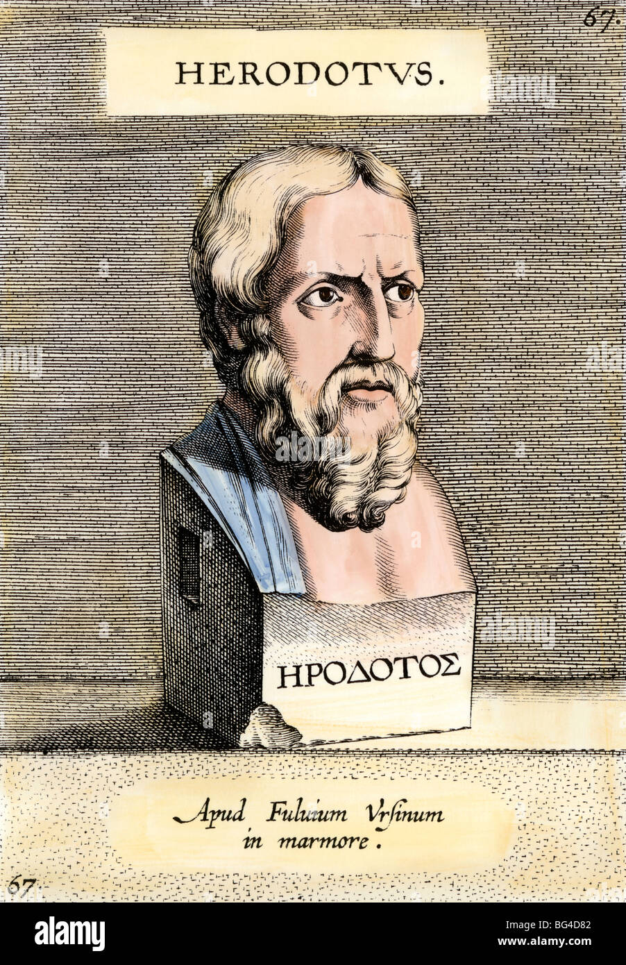 L'historien grec Hérodote. La gravure à la main, Banque D'Images