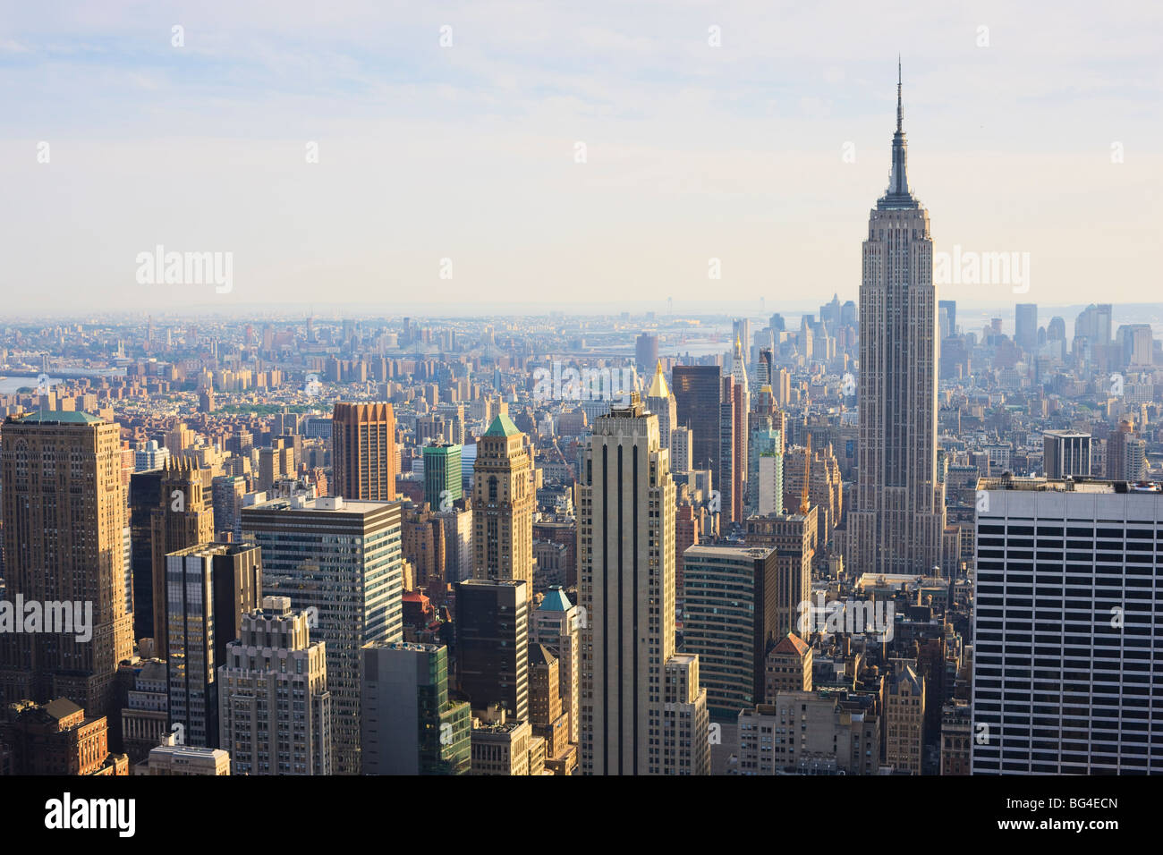 Empire State Building et Manhattan cityscape, New York City, New York, États-Unis d'Amérique, Amérique du Nord Banque D'Images