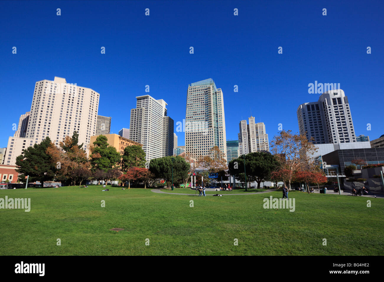 Sur les toits de la ville de Yerba Buena Park à San Francisco, Californie, USA. Banque D'Images