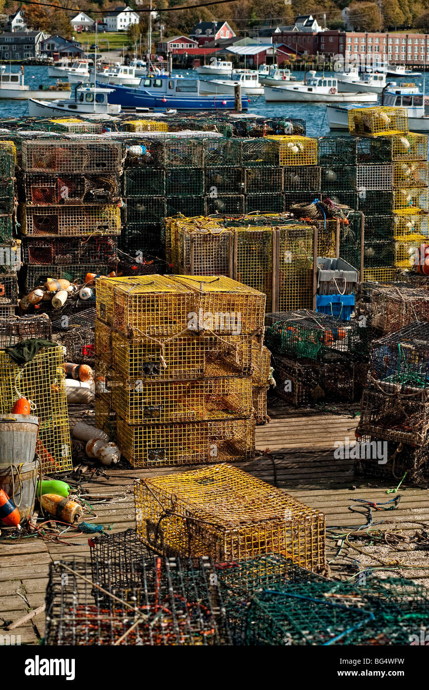 Casiers à homard, Bernard, Mount Desert Island, Maine, USA Photo Stock -  Alamy