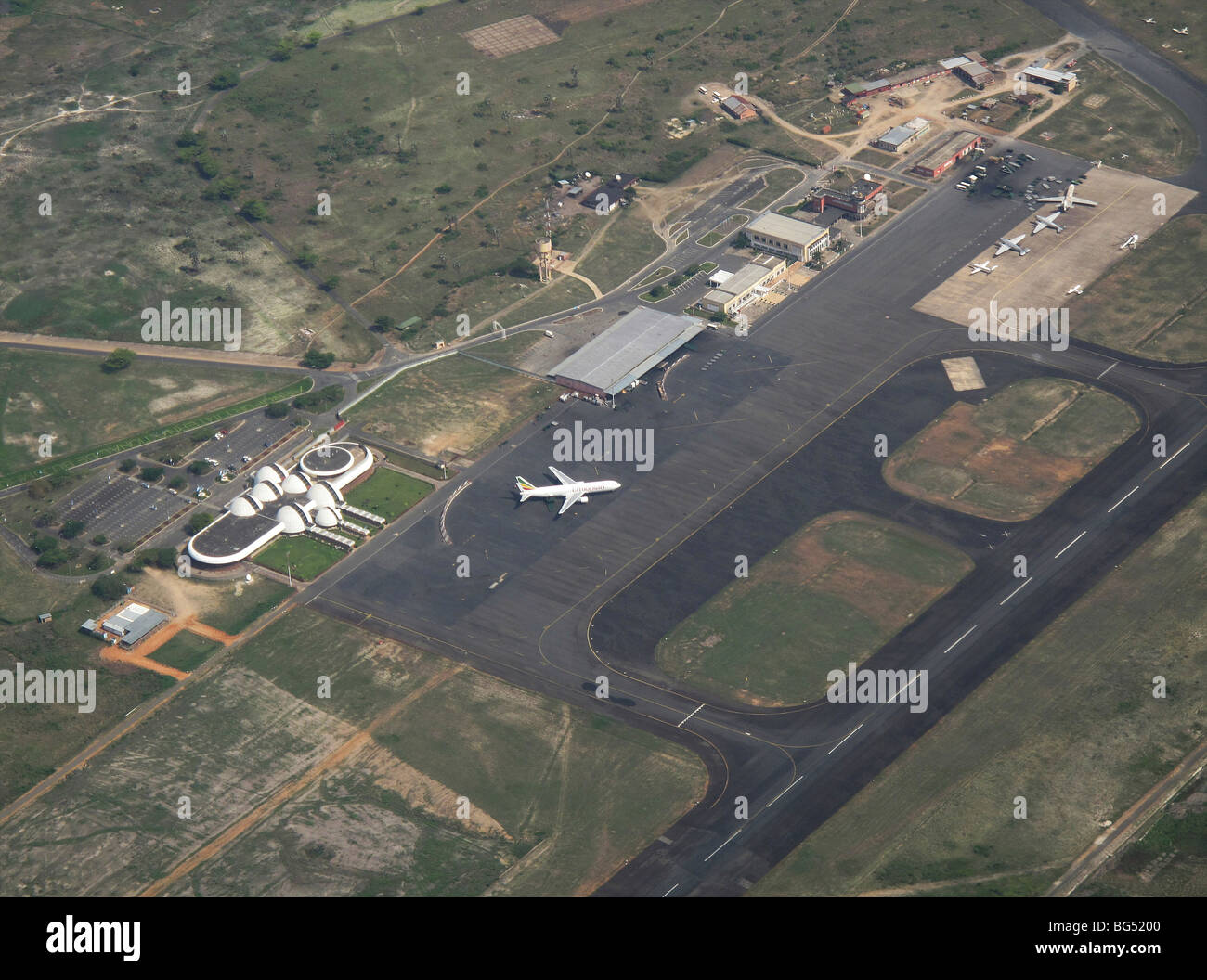 Un avion du Burundi airways à Bujumbura, capitale du Burundi Banque D'Images