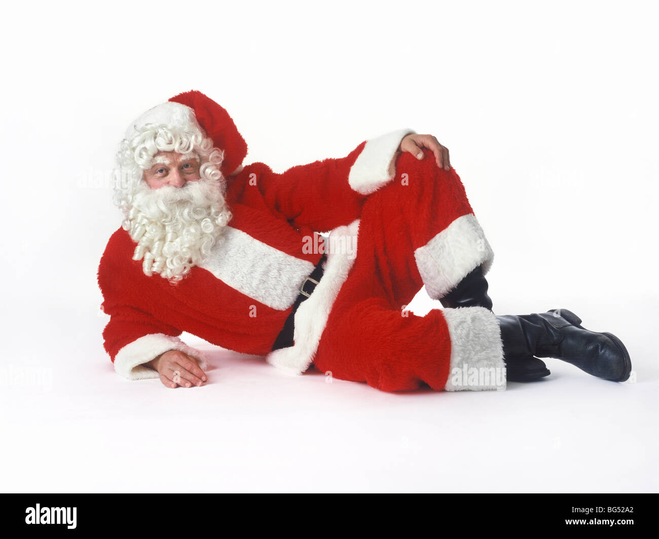 Père Noël sur fond blanc Banque D'Images