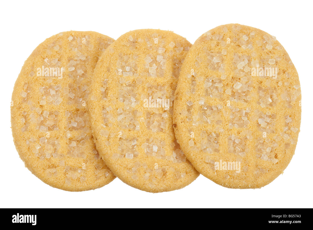 Gaufres sucre isolé sur fond blanc Banque D'Images