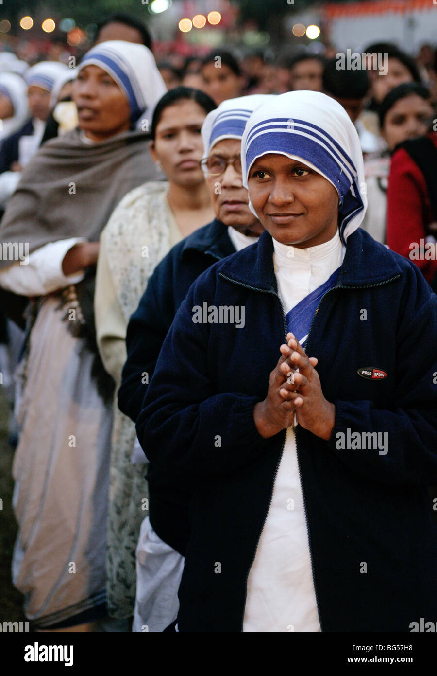 Soeurs de la Congrégation des Missionnaires de la Charité (Soeurs de Mère Teresa) dans la région de Lucknow, Inde Banque D'Images