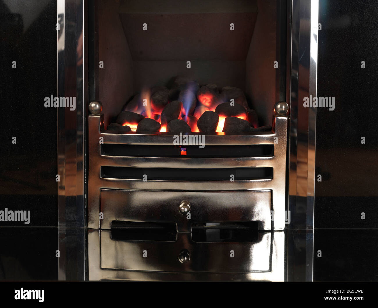 Un effet de charbon feu de gaz. Banque D'Images