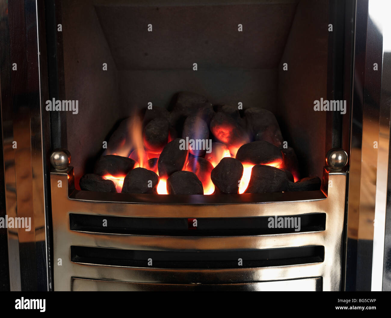 Un effet de charbon feu de gaz. Banque D'Images