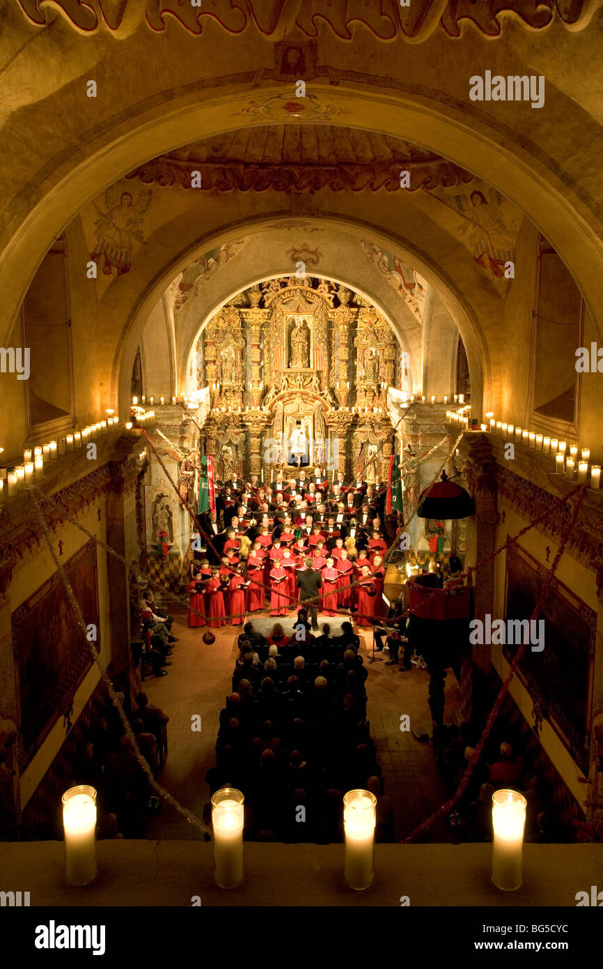 Chorale de Noël Mission San Xavier Tucson Banque D'Images