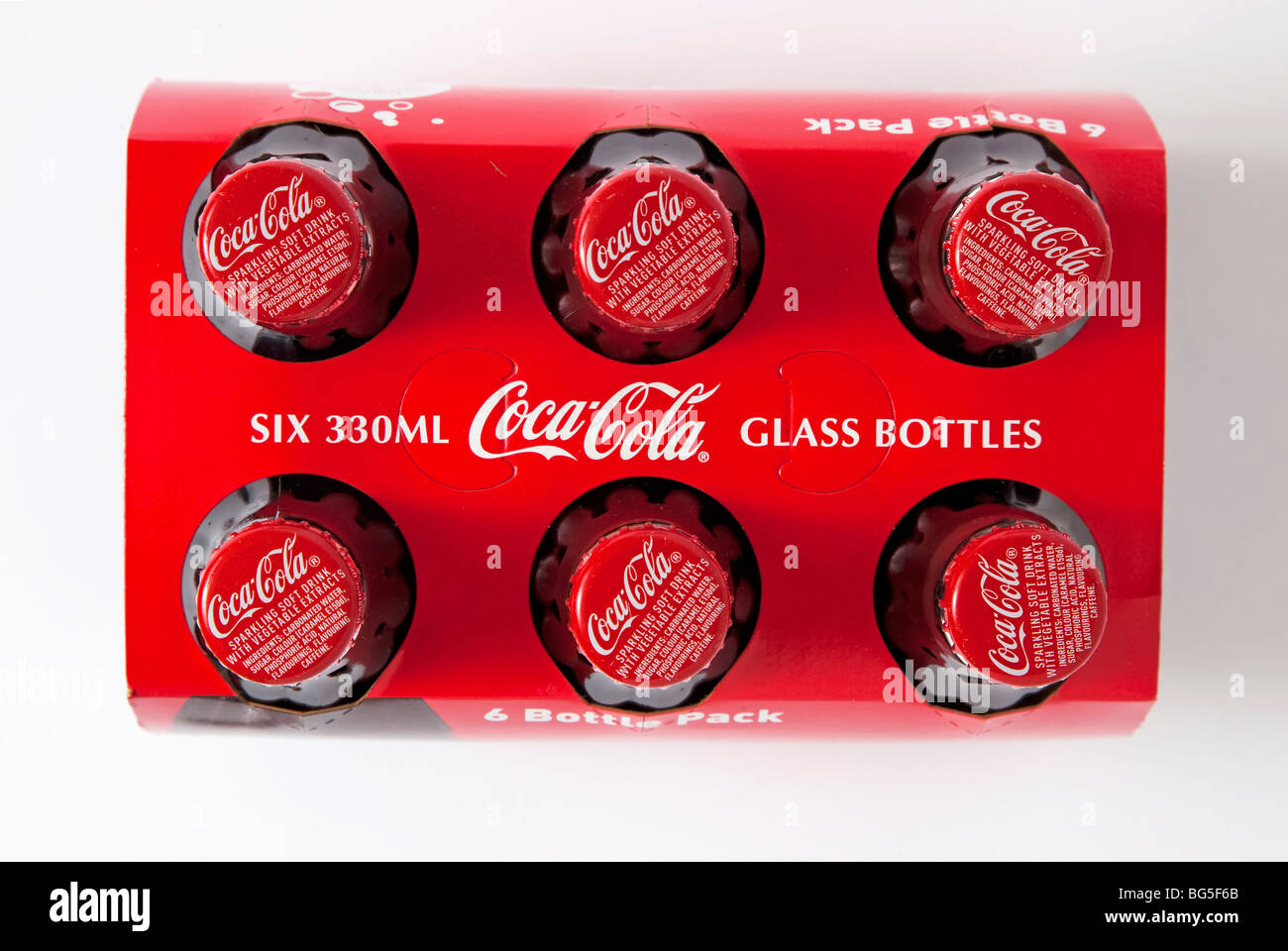 Coca cola bouteilles de coca en verre bouteille pack box Banque D'Images