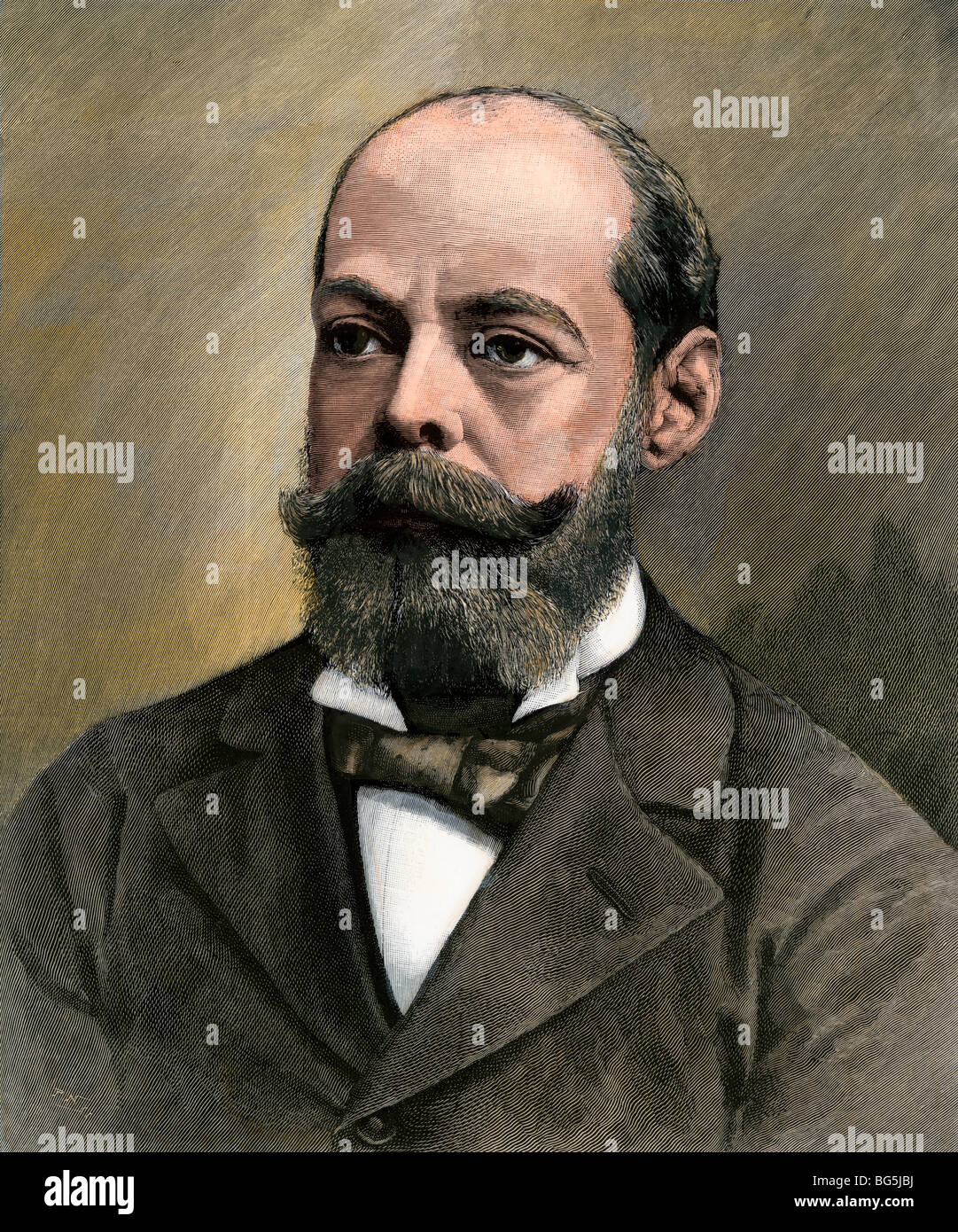 Randolph Henry Spencer Churchill, membre du Parlement, 1890. À la main, gravure sur bois Banque D'Images