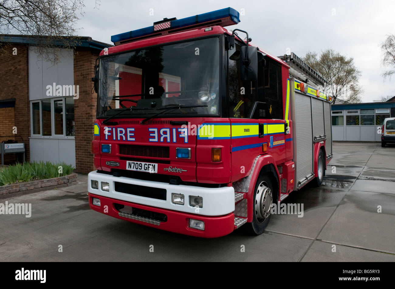 Dennis Sabre fire engine Cheshire Widnes Banque D'Images