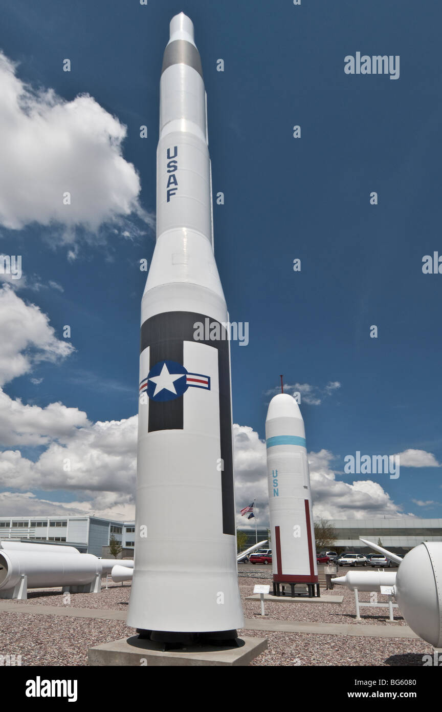 Les systèmes spatiaux d'ATK située près d'Utah et Corinne Minuteman missile Trident et rocket afficher Banque D'Images