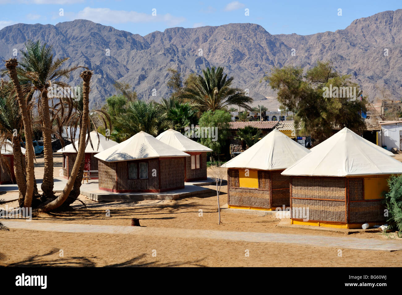 Huttes de plage cabines resort egypte Banque de photographies et d