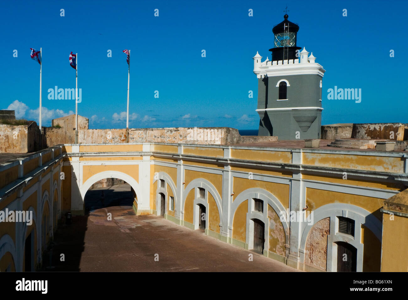 Portrait d'un fort intérieur, Fort El Morro, San Juan, Puerto Rico Banque D'Images