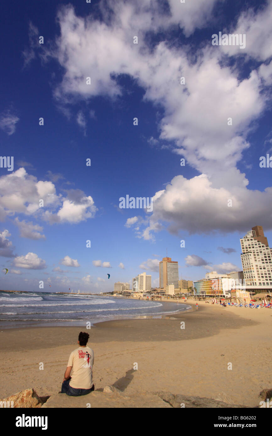 Israël, Tel Aviv Beach Banque D'Images
