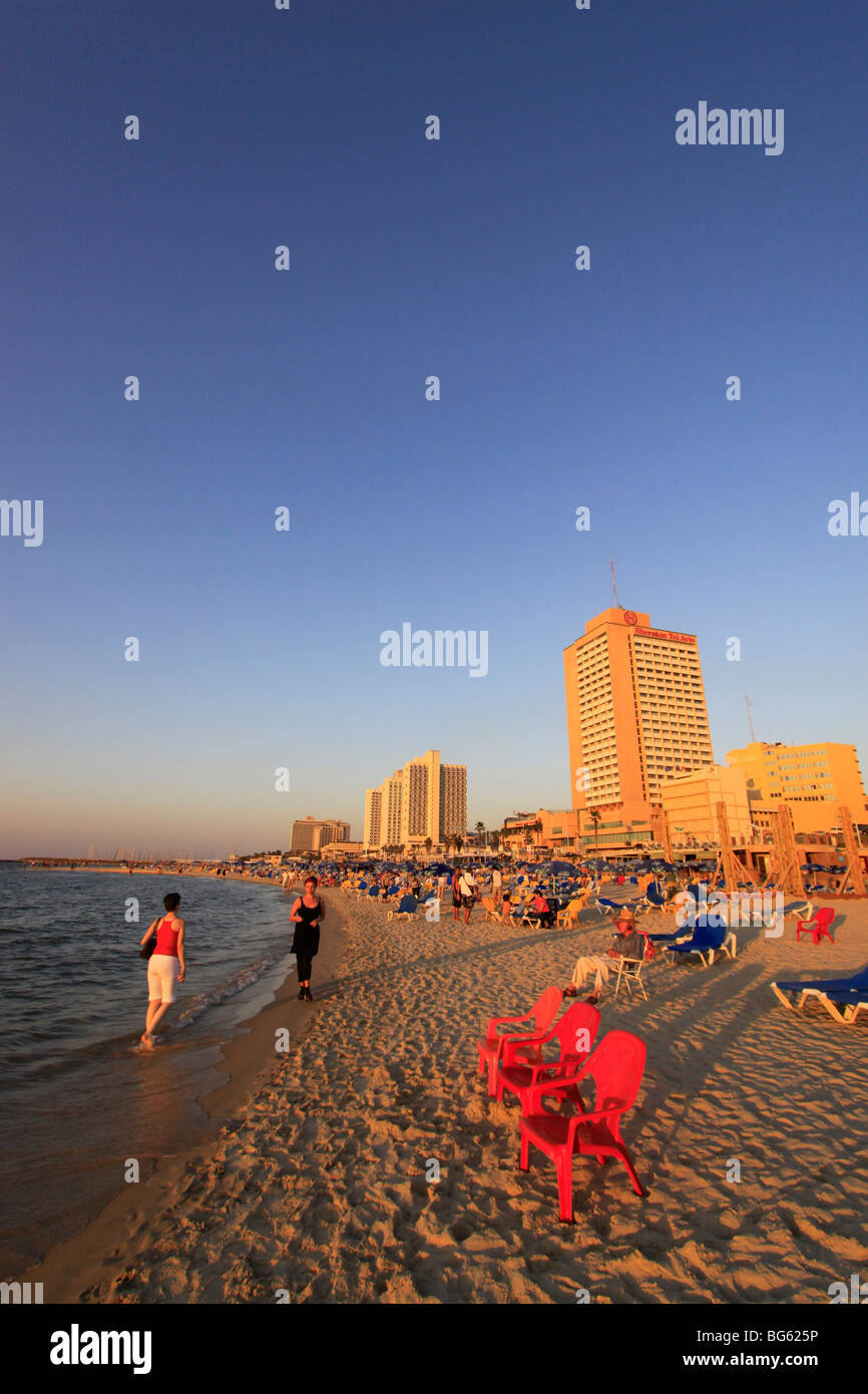 Israël, Tel Aviv beach Banque D'Images