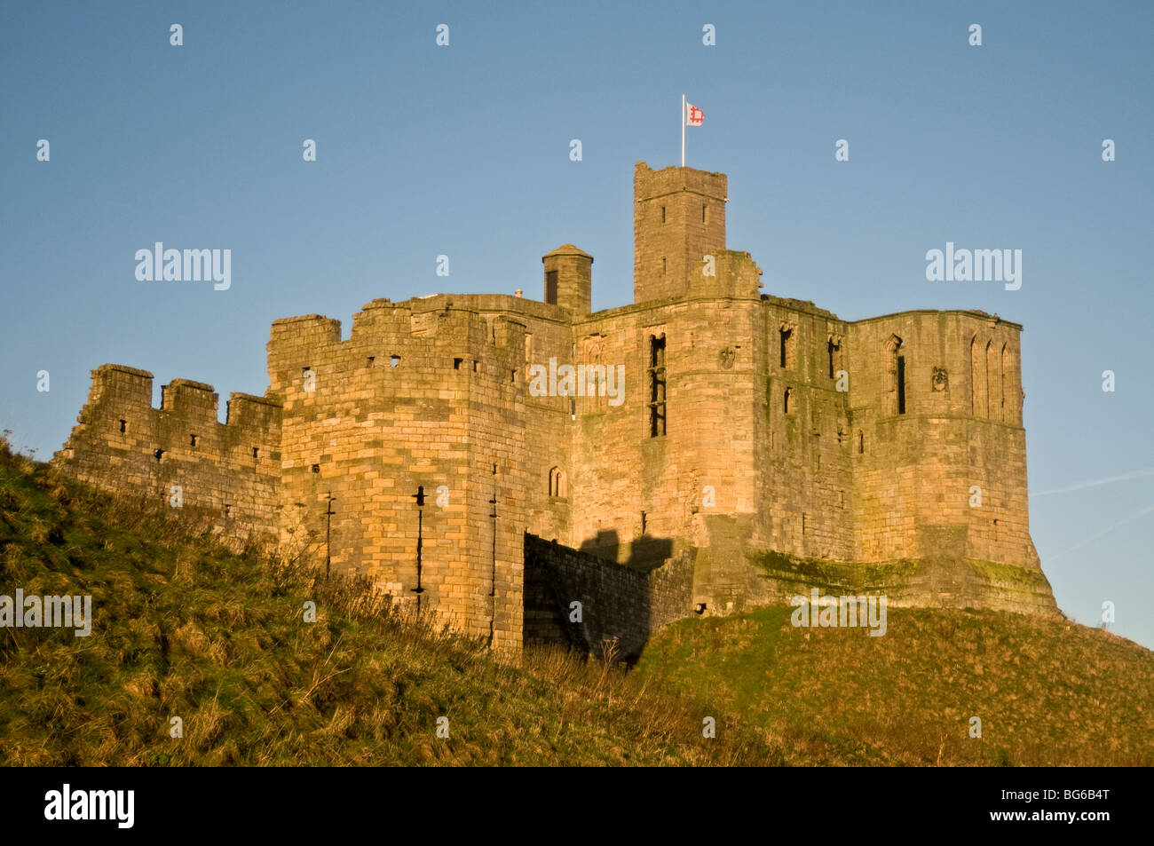 Château de Warkworth sur la rivière Coquet Noth Northumberland England Banque D'Images