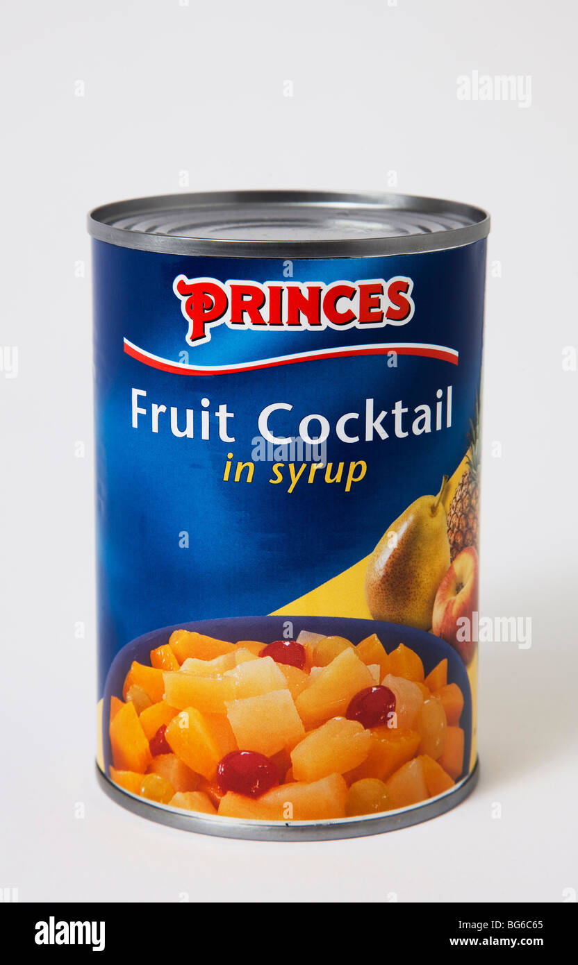 Tin princes 'fruit cocktail' desert Banque D'Images