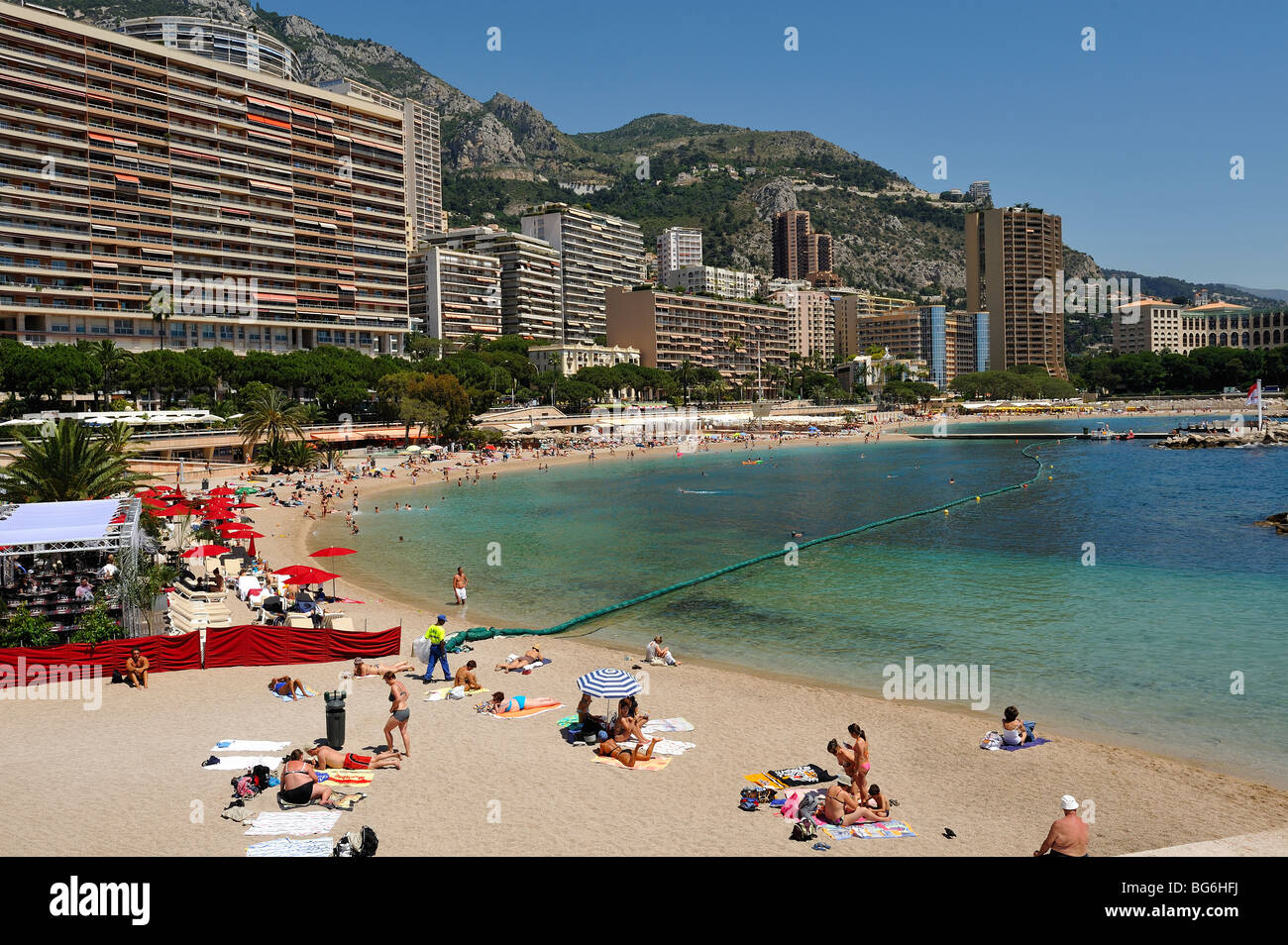 Vue sur la Principauté de Monaco, Mer Méditerranée Banque D'Images