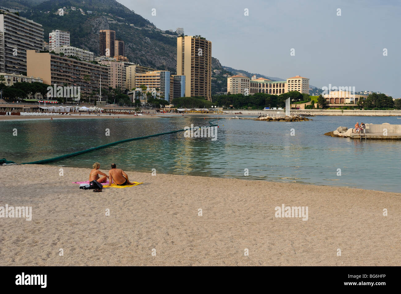 Vue sur la Principauté de Monaco, Mer Méditerranée Banque D'Images